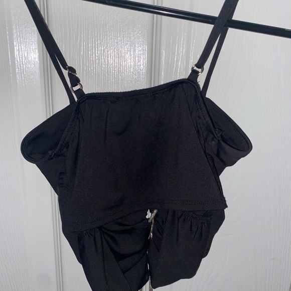 FOREVER 21 Black Crop top with Jewelled Strings - Picture 3 of 4